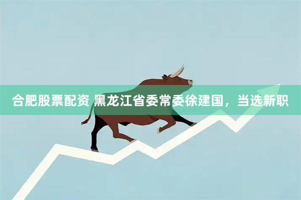合肥股票配资 黑龙江省委常委徐建国，当选新职